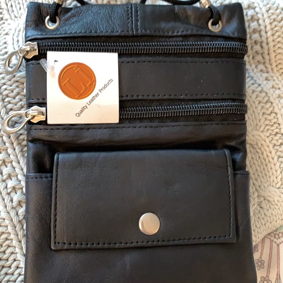 Black leather crossbody bag - Picture 4 of 4